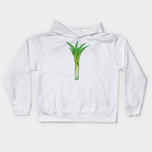 Vector leek vegetable plant Kids Hoodie